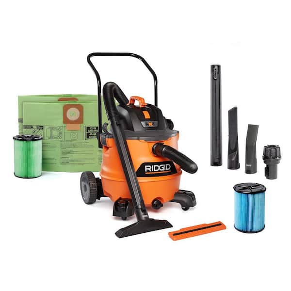 16 Gal. 6.5 Peak HP NXT Shop Vacuum HD1800 Wet Dry Vac, Fine Dust Filter, Accessories and OSHA Compatible Filter Kit