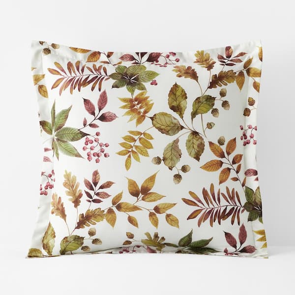 The Company Store Legends Hotel Fall Leaves Wrinkle-Free Multi Sateen Euro Sham