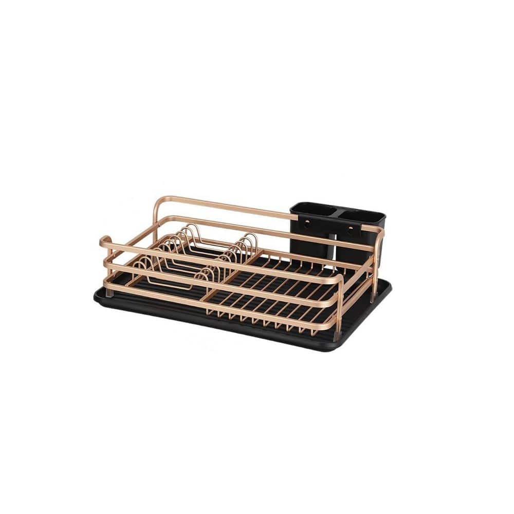 Kitchen Countertop Aluminum Rose Gold Rustproof Sink Dish Drainer Drying  Rack - Buy Kitchen Countertop Aluminum Rose Gold Rustproof Sink Dish  Drainer Drying Rack Product on