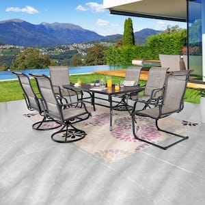 7-Piece Metal Bar Height Outdoor Dining Set