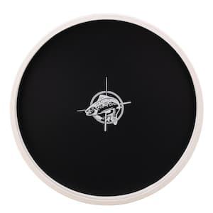 PASTIMES Fishin' 14 in. W x 1.3 in. H x 14 in. D Round Black Leatherette Serving Tray