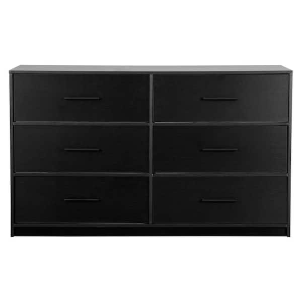Techni Home Black 6-Drawer 44.5 in. Wide Dresser RTA-DSR06-BK
