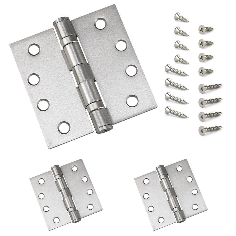 4 in. x 4 in. Brushed Nickel Full Mortise Ball Bearing Butt Hinge with Removable Pin (3-Pack) price history on PriceWatchPro