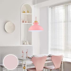 Matisse 1-Light Pink Single Dome Pendant Light with Metal Shade