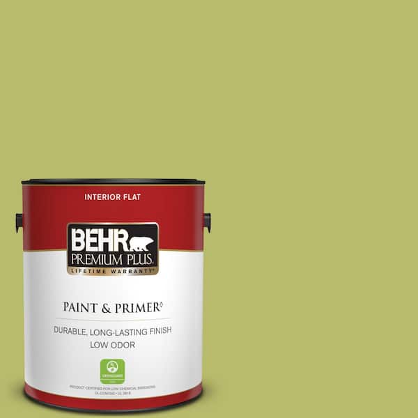 BEHR PREMIUM PLUS 1 gal. #P360-5 Citrus Peel Flat Low Odor Interior Paint & Primer