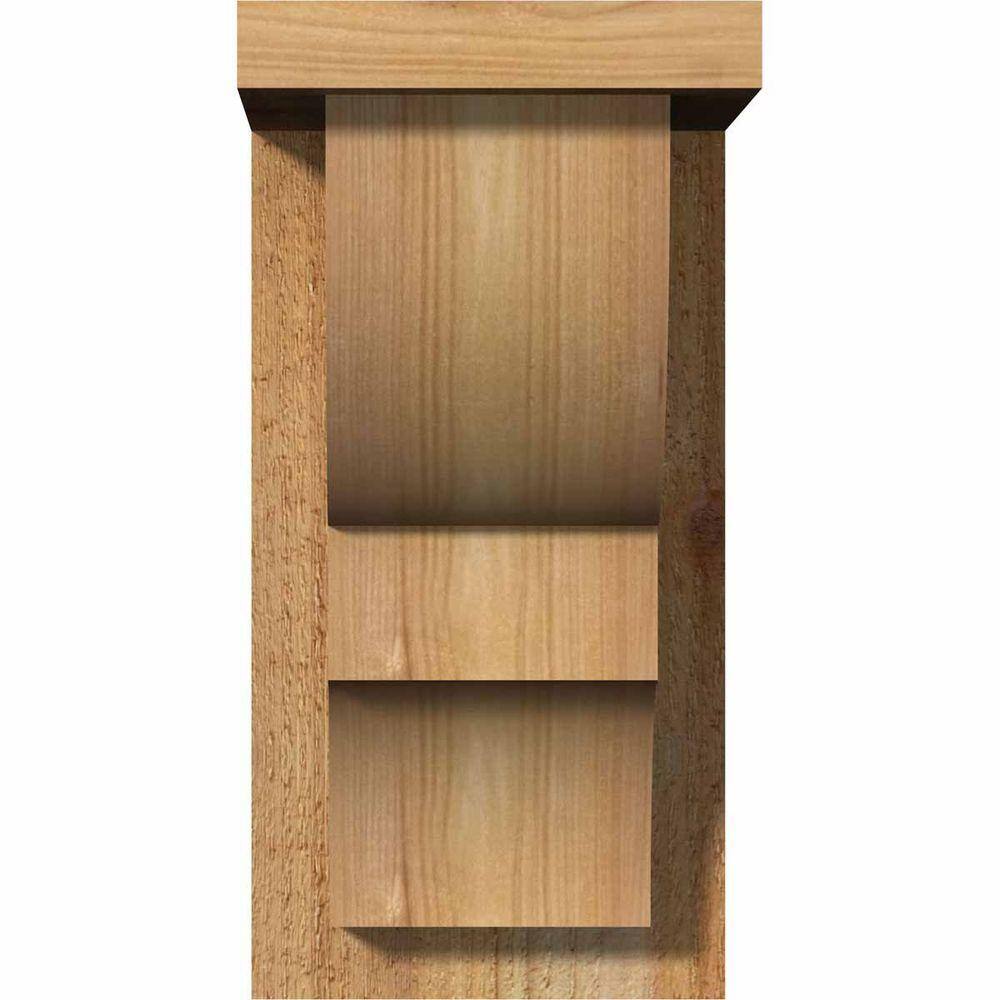 12"H Western Red Cedar Rough Sawn Corbel with Backplate