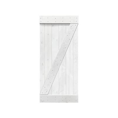 CALHOME Z Bar 24 in. x 84 in. White Stained Solid Knotty Pine Wood ...