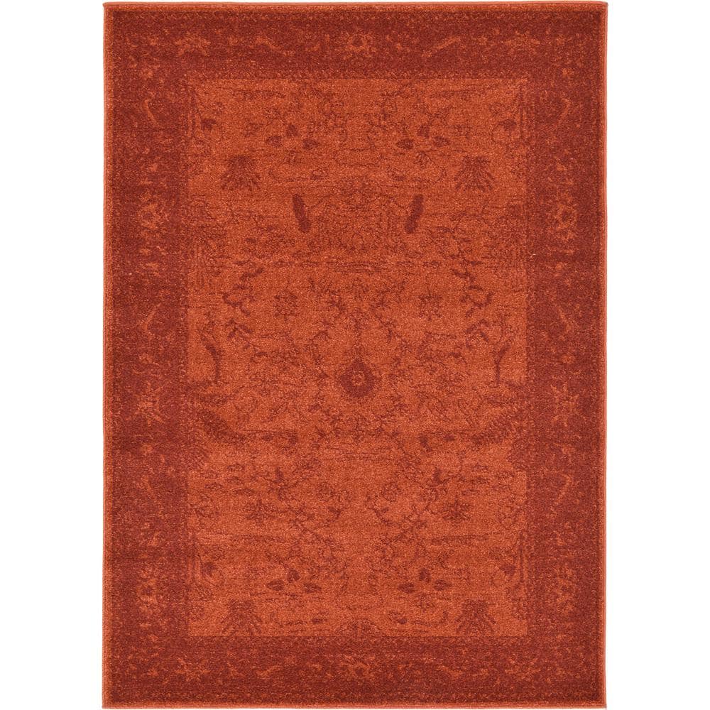 La Jolla Floral Orange 4' 0 x 6' 0 Area Rug price history on PriceWatchPro