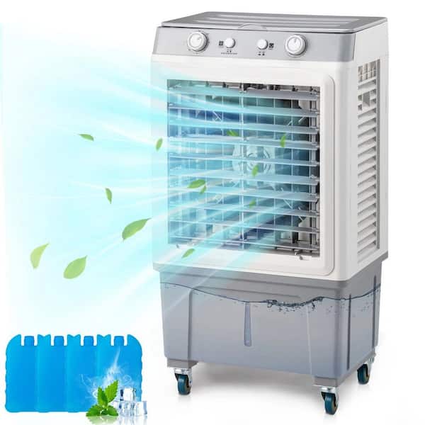 3 in 1 Portable Evaporative Cooler 31 in. 3 Fan Speeds Personal Misting Fan White with 3 Wind Modes and 90 Oscillation