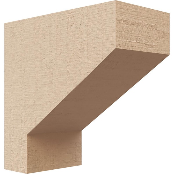 Ekena Millwork 2 in. x 4 in. x 4 in. Series 1 Classic Clemmons Rough Cedar Woodgrain Timberthane Polyurethane Corbel, Primed Tan