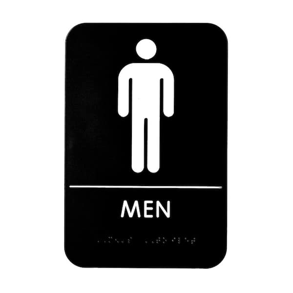 Alpine Industries 9 in. x 6 in. Men Braille Restroom Sign