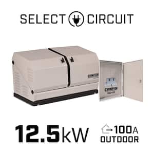 12500-Watt Air Cooled Automatic Home Standby Generator with 100 Amp 14 Circuit Transfer Switch