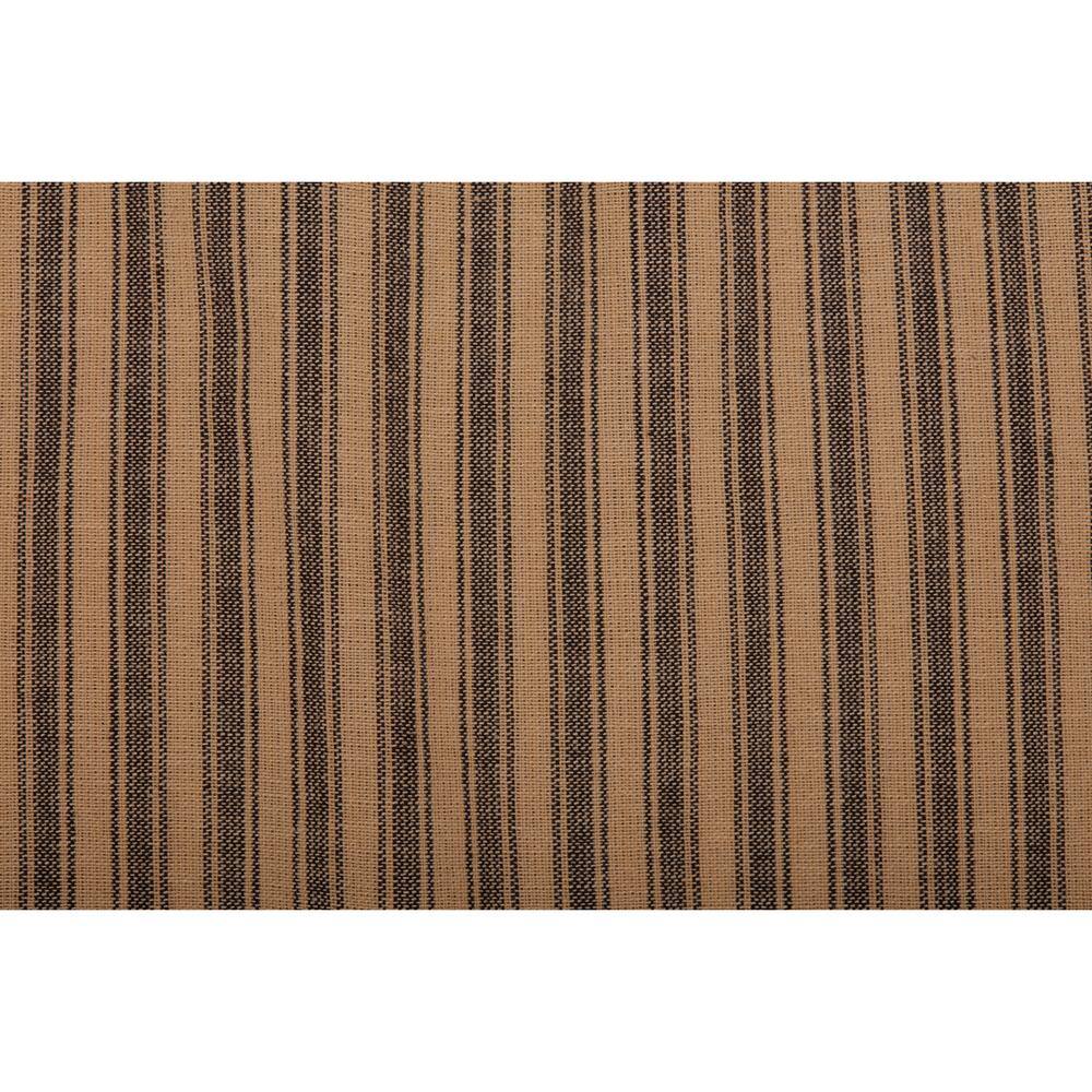 Charcoal Black and Tan Cotton Queen Bed Skirt with Split Corners