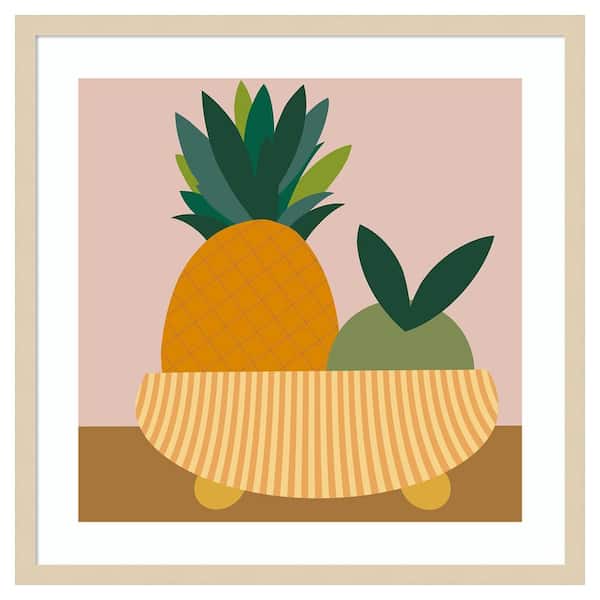 Amanti Art Graphic Fruit Bowl III by Regina Morre 25 in. W x 25 in. H. Wood Framed Wall Art Print Framed in Brown