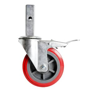 6 in. Scaffold Caster Wheel in Galvanized Steel, Heavy Duty, with Double Locking Pin for Buildman 6 ft. Baker Scaffold