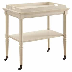 Amelia 30 in Antique White Wood End Side Table