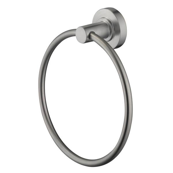 Schon Contemporary Towel Ring in Brushed Nickel