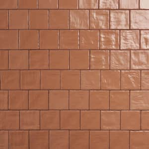 Amagansett Terracotta 3.93 in. x 3.93 in. Mixed Finish Ceramic Wall Tile (5.38 Sq. Ft./Case)