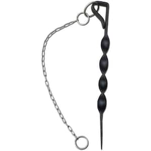 Monarch Black Powder Coated Iron Rain Chain Anchoring Stake with Stainless Steel Chain