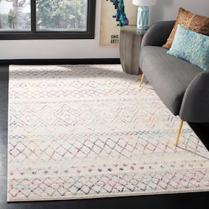 Madison Ivory/Fuchsia Doormat 3 ft. x 5 ft. Geometric Area Rug