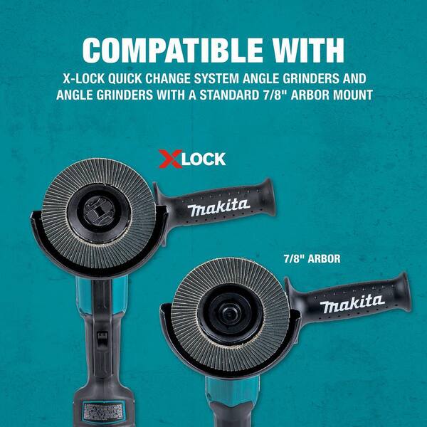 Makita - X-LOCK 4‑1/2 in. 60-Grit Type 27 Flat Blending and Finishing Flap Disc for X-LOCK and All 7/8 in. Arbor Grinders