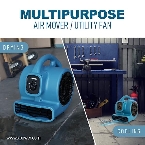 XPOWER 600 CFM 3-Speed Multi-Purpose Mini Mighty Air Mover Utility