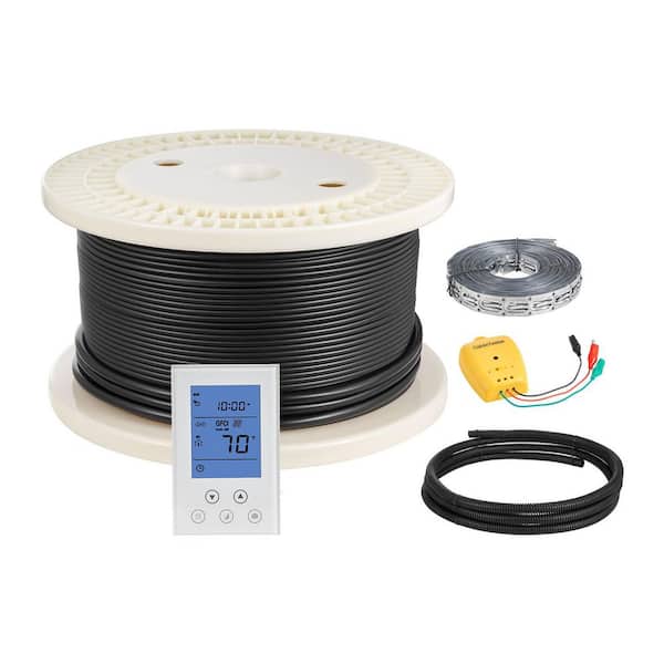 200 sq. ft. Electric Radiant Floor Heating Cable Kit, 1.17 ft. x 13.98 in. 240 V Floor Heating Kit with Smart Thermostat