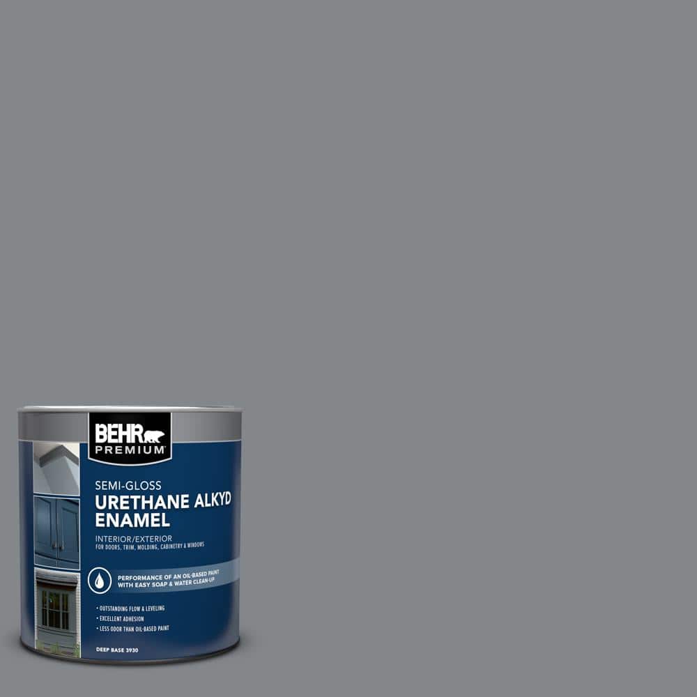 BEHR PREMIUM 1 qt. N5005 Gray color SemiGloss Enamel