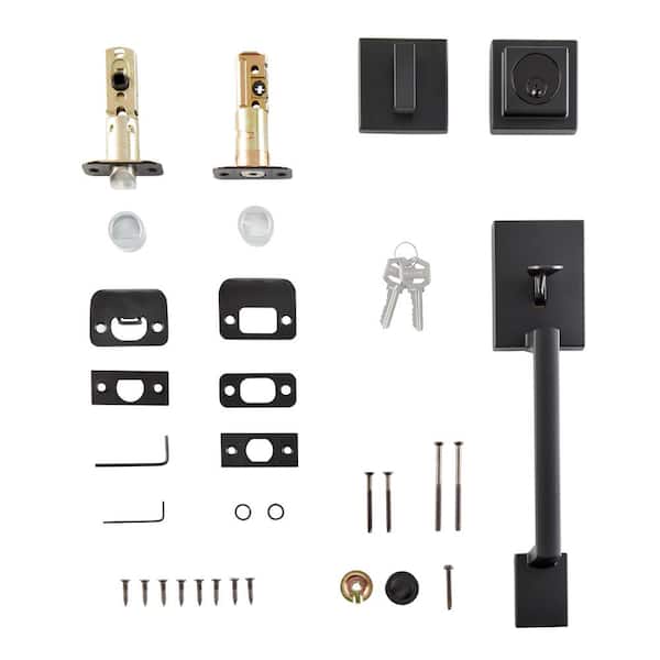 DELANEY HARDWARE Avino Black Single Cylinder Deadbolt Entry Door