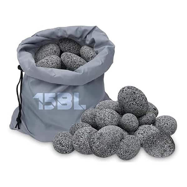 Black Natural Lava Rock Stones for Gas Fire Pit Fireplace 15 lb Bag High-Temperature Resistant Decorative