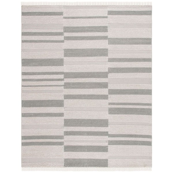 SAFAVIEH Natura 8 ft. x 10 ft. Ivory/Gray Column Striped Area Rug