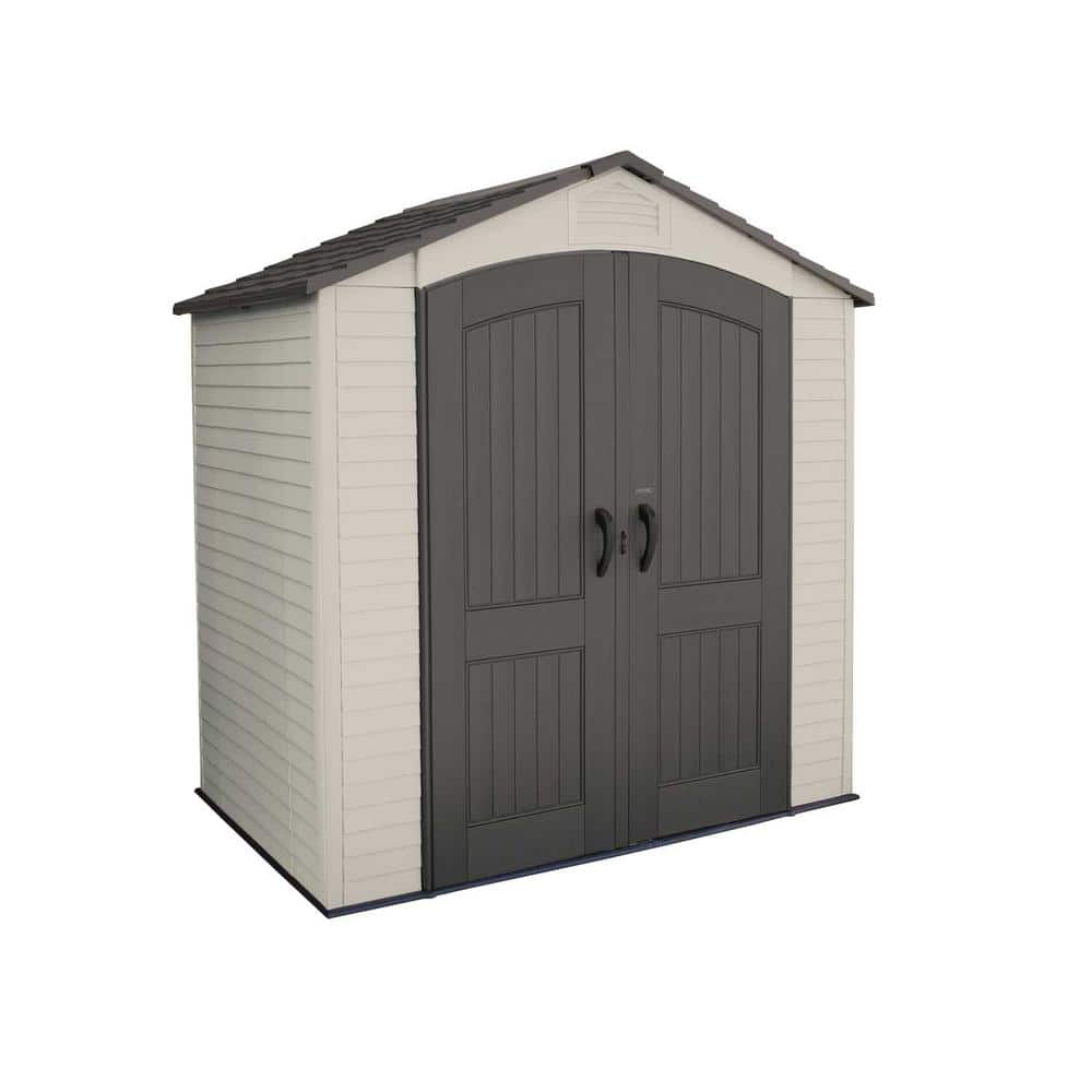 Lifetime 7 x 4.5 ft Brown Polyethylene Storage Shed with Shelving