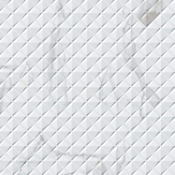 MSI Dymo Statuary Chex White 12 in. x 24 in. Glossy Ceramic 3D Patterned Wall Tile (960 sq. ft./Pallet)