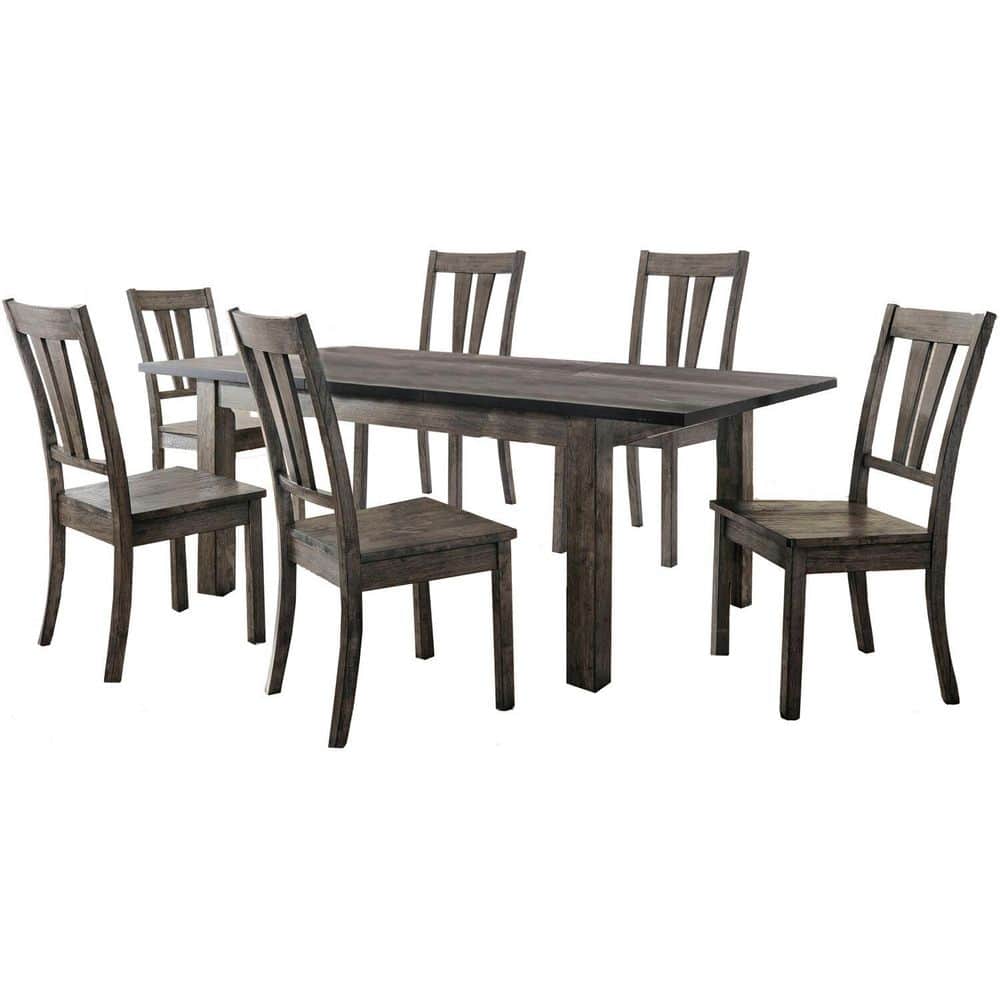 Bramble Hill 7-Piece Weathered Gray Dining Set with Expandable Table and 6-Wood-Seat Side Chairs price history on PriceWatchPro