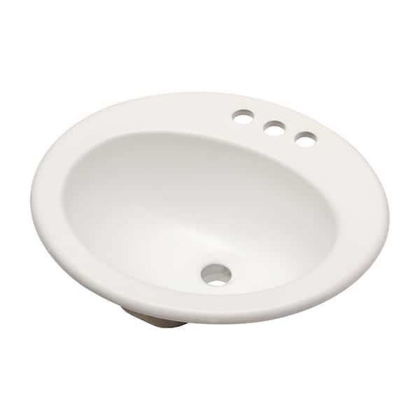 Tatahance 20 in. Undermount Oval Bathroom Sink with 3 Faucet Hole and Overflow Drain in White Ceramic