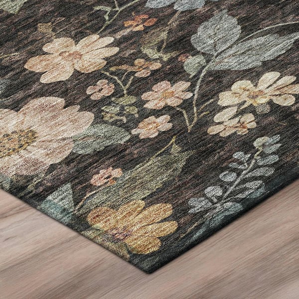 Chantille Machine Washable Indoor/Outdoor Abstract ACN2942 Black 2 ft. x 7 ft. Runner Rug
