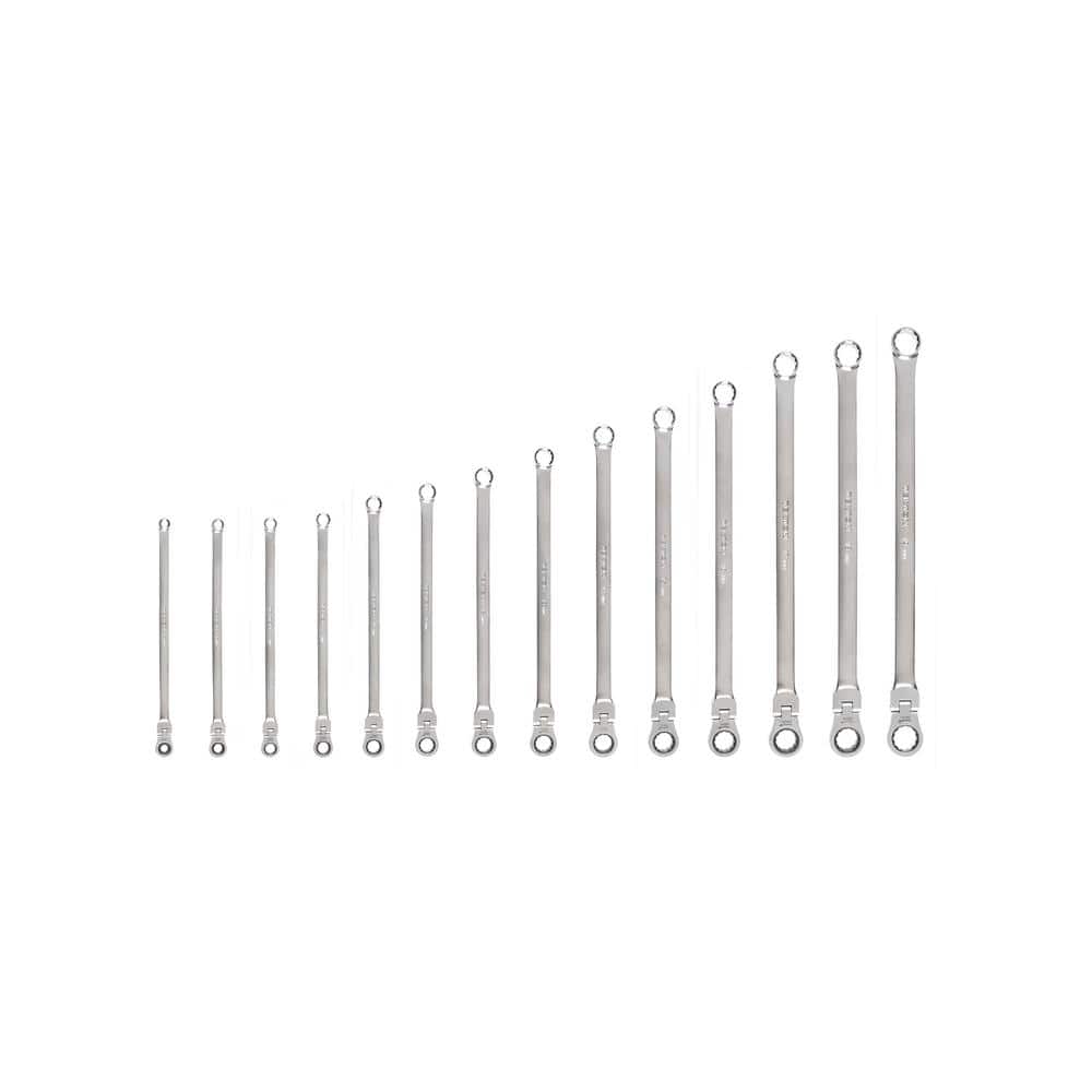 Long Fixed/Flex Head 12-Point Ratcheting Box End Wrench Set, 14-Piece (6-19 mm) price history on PriceWatchPro