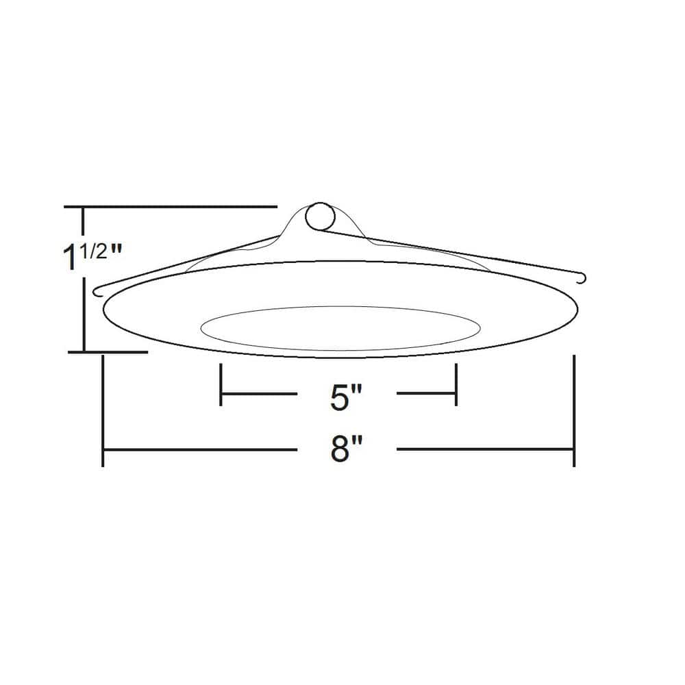 White Glass 6'' Shower Recessed Trim with Frosted Lens