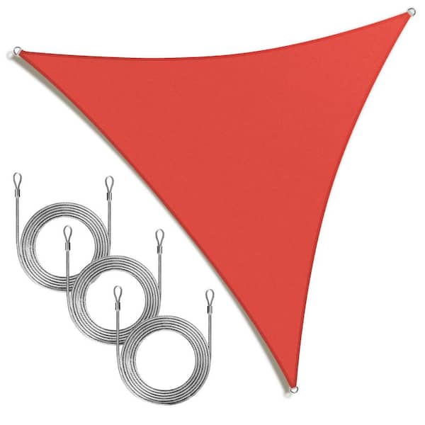 Unbranded 32 ft. x 32 ft. x 32 ft. Triangle Sun Shade Sail with Rope-Red