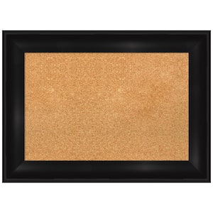 Grand Black 29.75 in. x 21.75 in. Framed Corkboard Memo Board