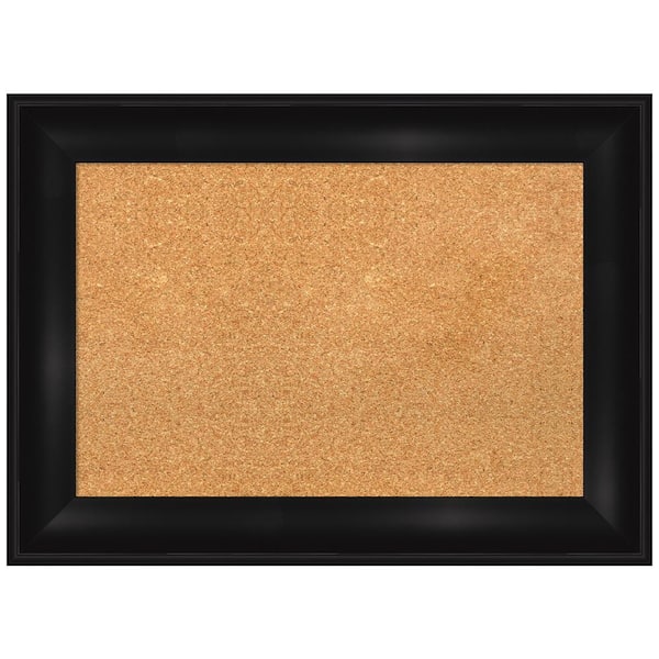 Amanti Art Grand Black 29.75 in. x 21.75 in. Framed Corkboard Memo Board