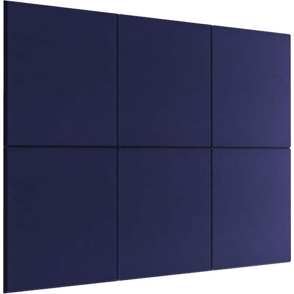 Large Dark Blue Cork Board for Wall 36 x 24 6-Pack Felt Tiles with Pushpins Sound Insulation Impact Resistance