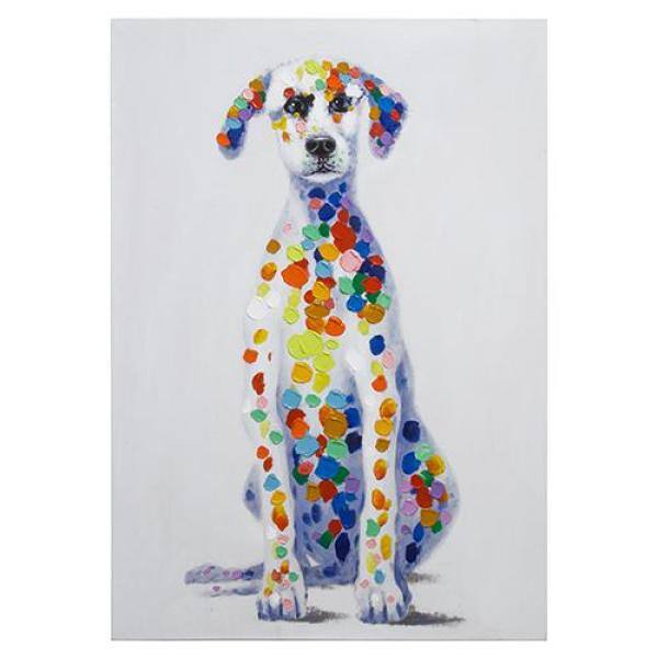 Rainbow Dalmatian Whimsical Canvas Art, 40" x 28"
