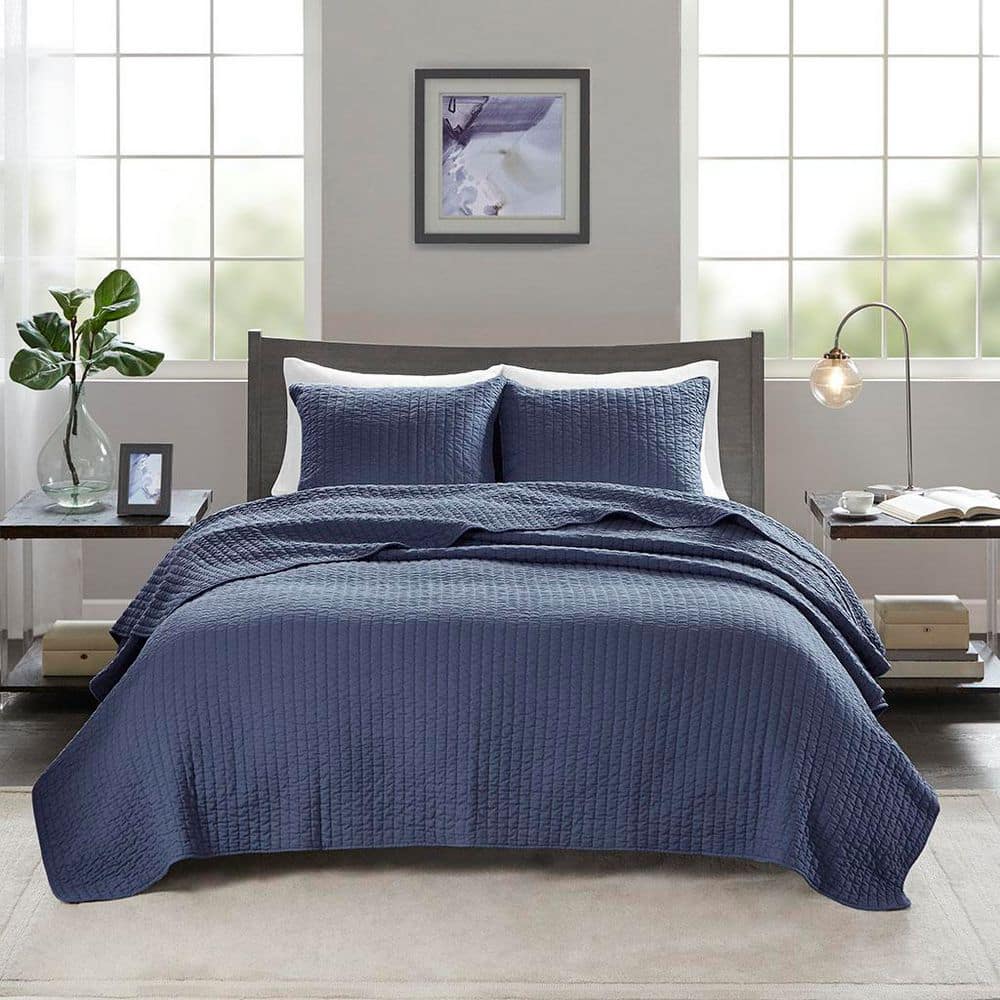 Madison Park Jaxson 2-Piece Navy Polyester Twin/Twin XL Quilt Set