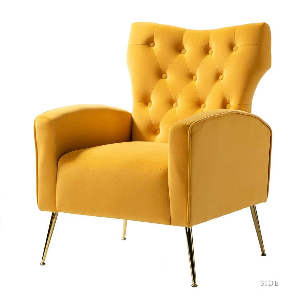 Mustard outlet wingback armchair