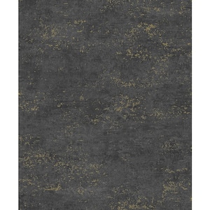 Elatha Charcoal Grey Gilded Texture Paper Non-Woven Wallpaper Roll