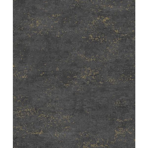 A-Street Prints Elatha Charcoal Grey Gilded Texture Wallpaper Sample