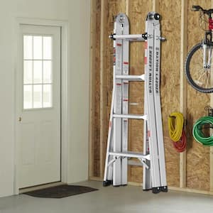 14 ft. Aluminium Alloy Articulated Telescoping Multi-Position A-Type Extension Ladder, 250 lbs. Load Capacity