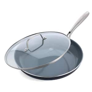 Swift 12 in. Aluminum Healthy Ceramic Non-Stick Frying Pan with Lid