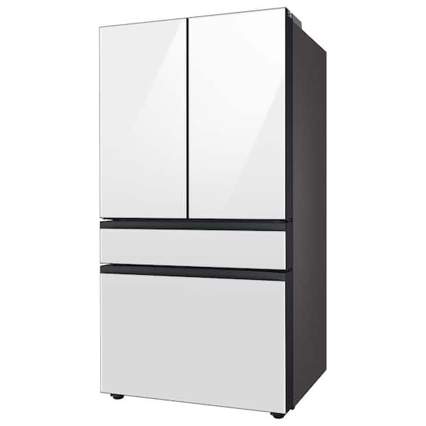 Bespoke 4-Door Flex™ Refrigerator (29 cu. ft.) in White Glass Top and Grey  Glass Bottom - BNDL-1620768726678